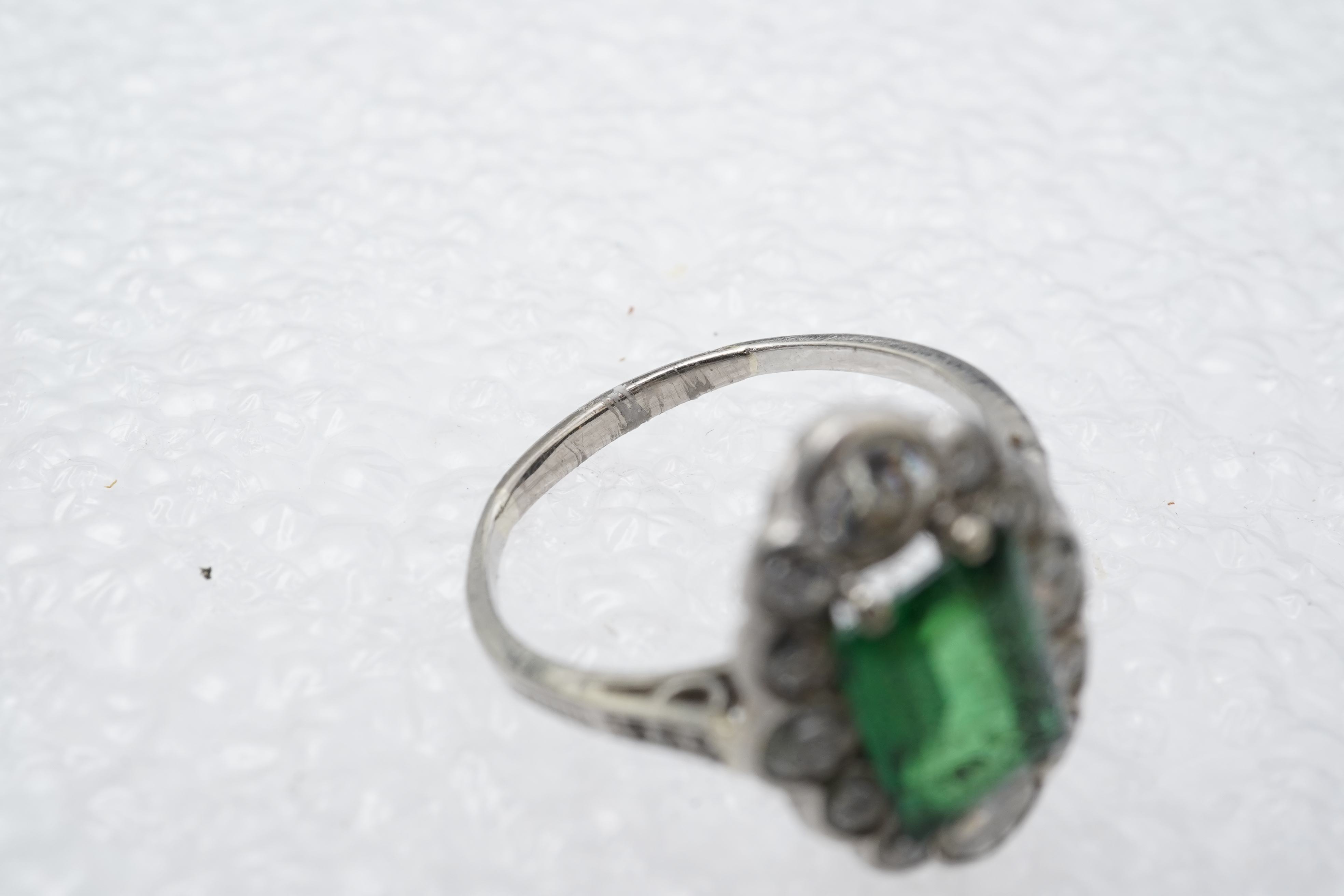 An Art Deco doublet stone and diamond ring, 1920s and later